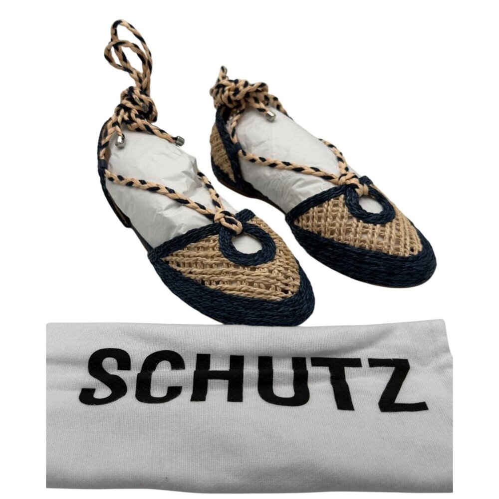 Schutz Jessel Flat Espadrille Sandals in Perla Nautico Blue NIB – Size 8 - Picture 4 of 10